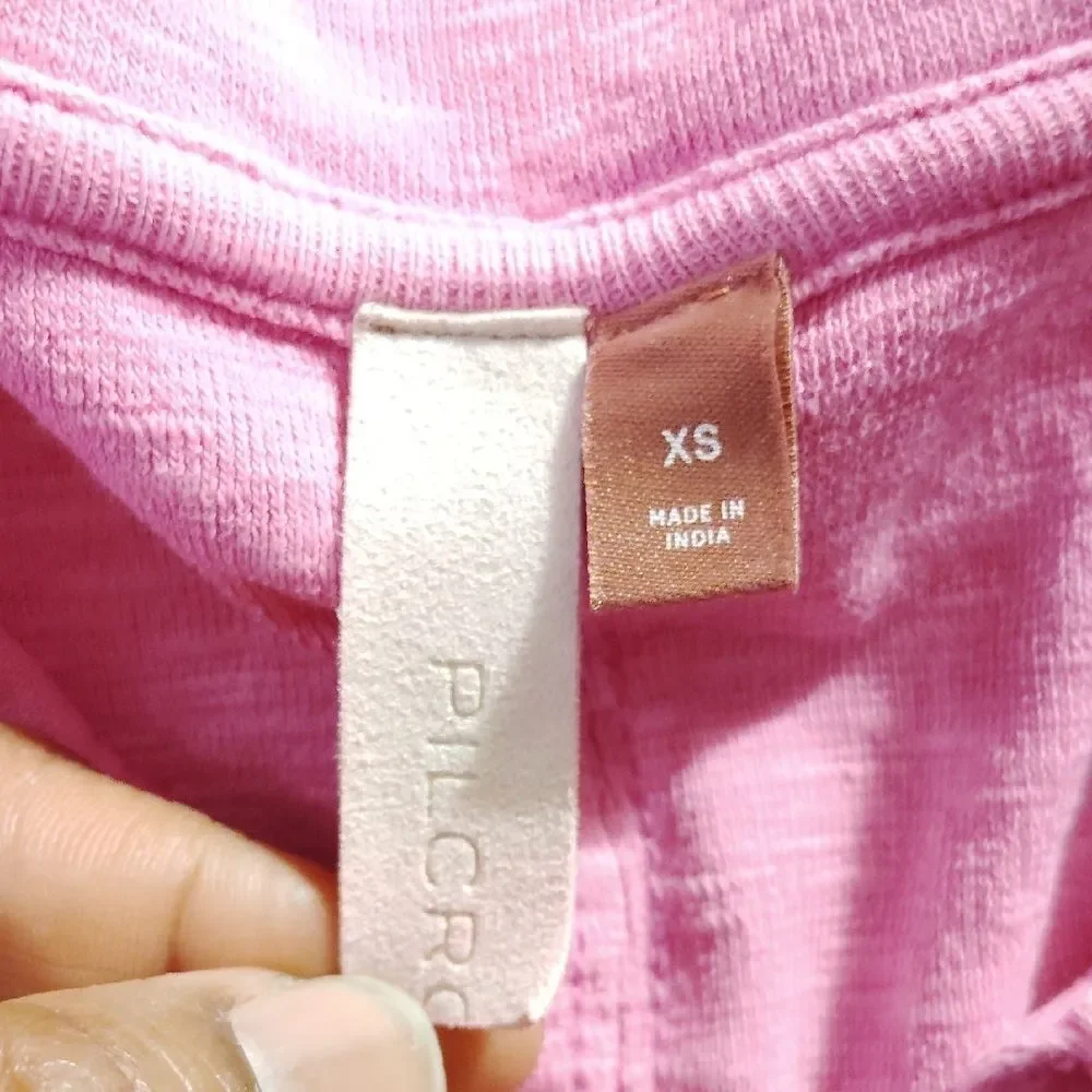 Pilcro Anthropology Pink Collared Long Sleeve Top (222)